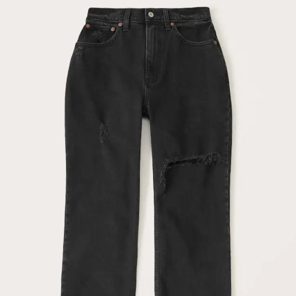 Curve Love 90s Ultra High Rise Relaxed Jeans- Black
